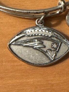 Alex and Ani Silver-Tone NFL Football New England Patriots Charm Bracelet